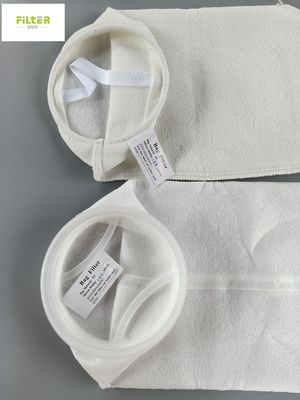 Polypropylene Polyester 100 Micron Filter Bag Dengan Hot Melt / Benang Jahit
