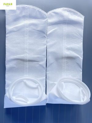 10 Mikron - 300 Mikron PP Water Filter Bag 7 "X32" Dengan Cincin Plastik