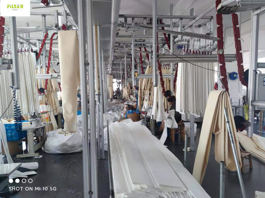 Kaus Kaki Filter Aramid Industri Nomex Dengan Lem Silikon Suhu Tinggi