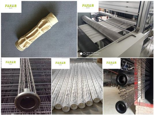 Kantong Filter Debu Industri Pleated Nomex Untuk Pabrik Semen