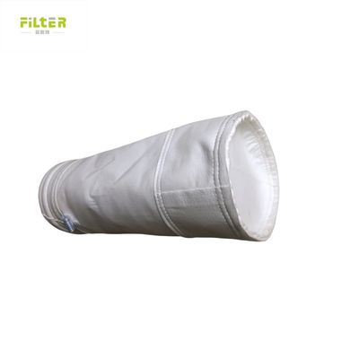 Penguatan 100mm 450GSM ~ 550GSM Filter Medium Polyester Filter Bag Untuk Pabrik Baja