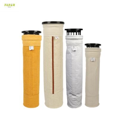Jarum felt Nomex PTFE poliester Filter debu Sleeve PPS Pengumpul debu Filter Tas Untuk Semen Aspal Pabrik 450-550GSM