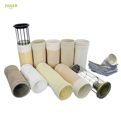 100% Kantong Filter Felt Industri 550gsm Sleeve Filter Nomex dengan membran PTFE