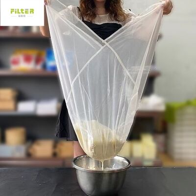 Tas Filter Cairan kelas makanan dengan jaring nilon yang dapat digunakan kembali dan ukuran beberapa mikron yang cocok untuk menyaring jus susu susu kedelai dan cairan lainnya