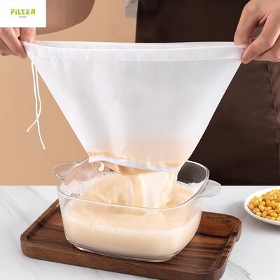 Tas Filter Cairan Food Grade Nylon Mesh Strainer Penutupan tali tarik yang dapat digunakan kembali Cocok untuk tujuan penyaringan jus sayuran dan buah