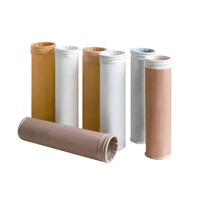 Tas Filter Fiberglass Tahan Lama Jarum Punched Poliester Merasa Diperkuat Bagian Bawah Cocok untuk Aplikasi Pengumpulan Debu Industri