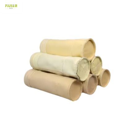 Tas Filter Suhu Tinggi Industri Terbuat dari Kain Poliester Berlubang Jarum dengan Bagian Bawah yang Diperkuat untuk Pengumpulan Debu