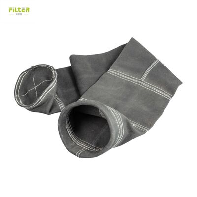 Tas Filter Suhu Tinggi Industri Terbuat dari Kain Poliester Berlubang Jarum dengan Bagian Bawah yang Diperkuat untuk Pengumpulan Debu