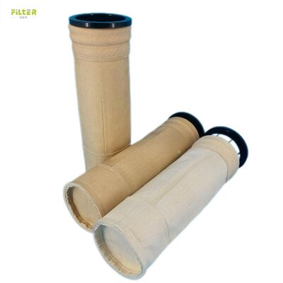P84 PPS Polyester PTFE Fiberglass Kantong Filter Industri Suhu Tinggi untuk Penghilangan Debu Gas Buang