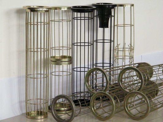 Galvanized Steel Filter Bag Cage permukaan halus untuk pengumpul debu udara