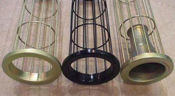 Galvanized Steel Filter Bag Cage permukaan halus untuk pengumpul debu udara