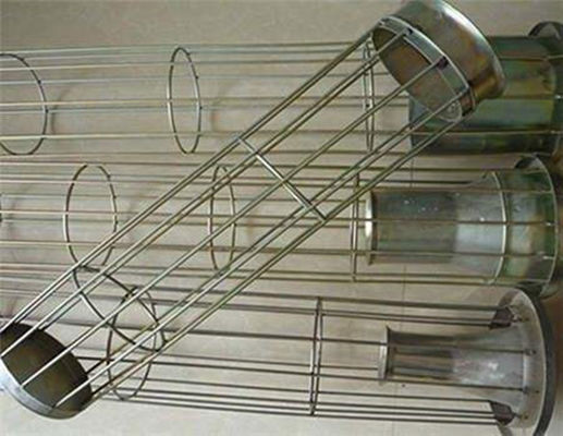 Karbon Steel Baghouse Filter Bag Cages Kekuatan Tinggi Ukuran Disesuaikan