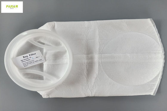 Air / Minyak / PE Liquid Filter Bag Dengan Plastik Ring Alkali Resistance