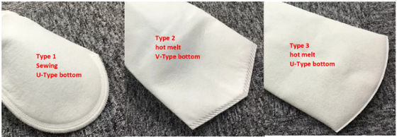 Custom 100 Mikron PP Cairan Filter kaus kaki Dengan Bagian Bawah Benang Jahit